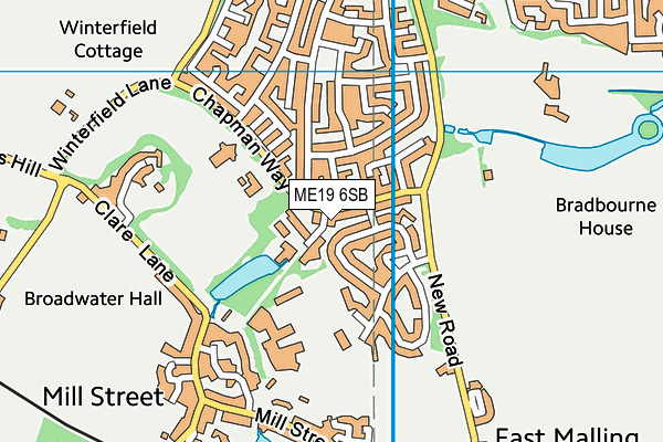 ME19 6SB map - OS VectorMap District (Ordnance Survey) ME19 6SB map - OS VectorMap District (Ordnance Survey)