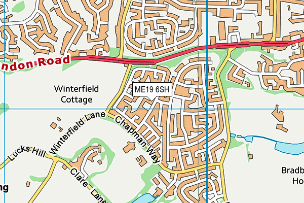 ME19 6SH map - OS VectorMap District (Ordnance Survey) ME19 6SH map - OS VectorMap District (Ordnance Survey)
