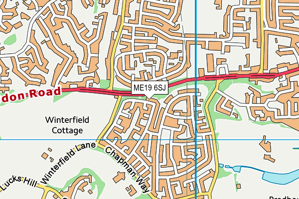 ME19 6SJ map - OS VectorMap District (Ordnance Survey) ME19 6SJ map - OS VectorMap District (Ordnance Survey)