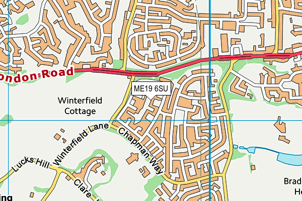 ME19 6SU map - OS VectorMap District (Ordnance Survey) ME19 6SU map - OS VectorMap District (Ordnance Survey)
