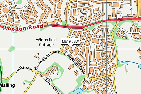 ME19 6SW map - OS VectorMap District (Ordnance Survey) ME19 6SW map - OS VectorMap District (Ordnance Survey)