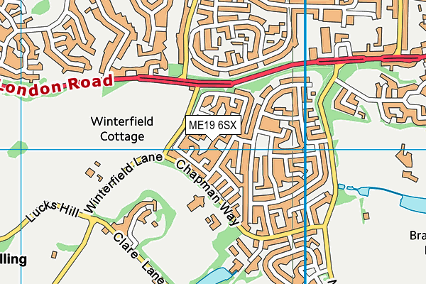 ME19 6SX map - OS VectorMap District (Ordnance Survey)