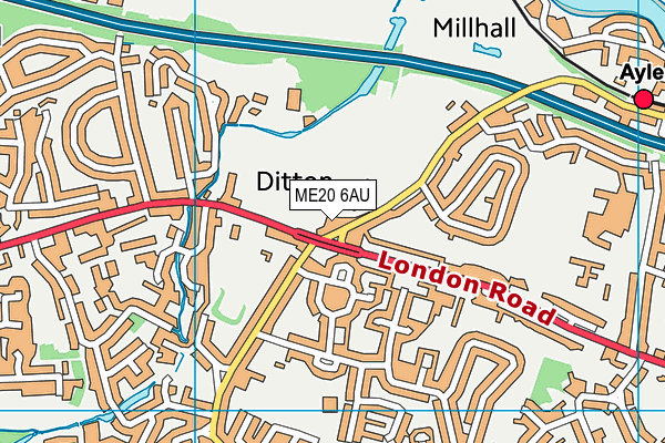 ME20 6AU map - OS VectorMap District (Ordnance Survey)