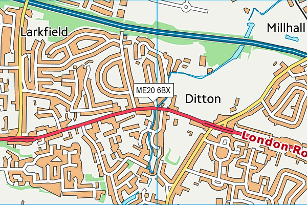 ME20 6BX map - OS VectorMap District (Ordnance Survey)