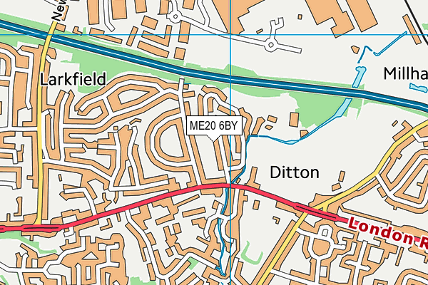 ME20 6BY map - OS VectorMap District (Ordnance Survey)