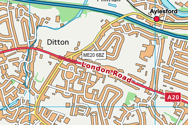 ME20 6BZ map - OS VectorMap District (Ordnance Survey) ME20 6BZ map - OS VectorMap District (Ordnance Survey)