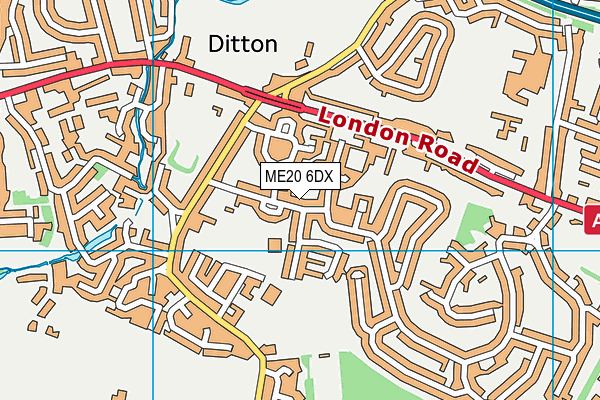ME20 6DX map - OS VectorMap District (Ordnance Survey)