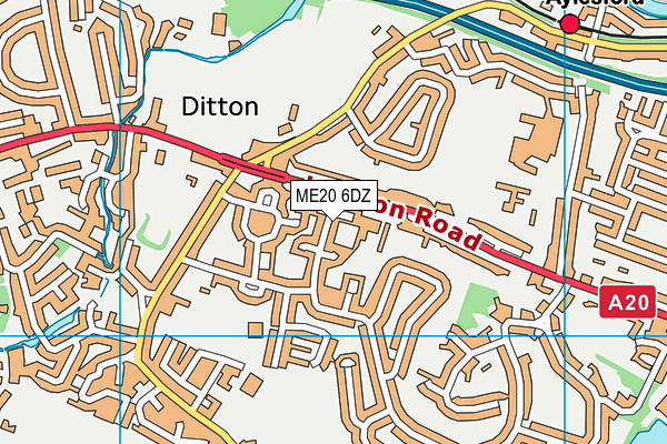 ME20 6DZ map - OS VectorMap District (Ordnance Survey) ME20 6DZ map - OS VectorMap District (Ordnance Survey)