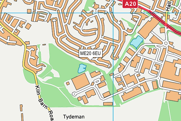 ME20 6EU map - OS VectorMap District (Ordnance Survey)