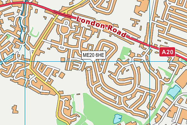 ME20 6HE map - OS VectorMap District (Ordnance Survey) ME20 6HE map - OS VectorMap District (Ordnance Survey)