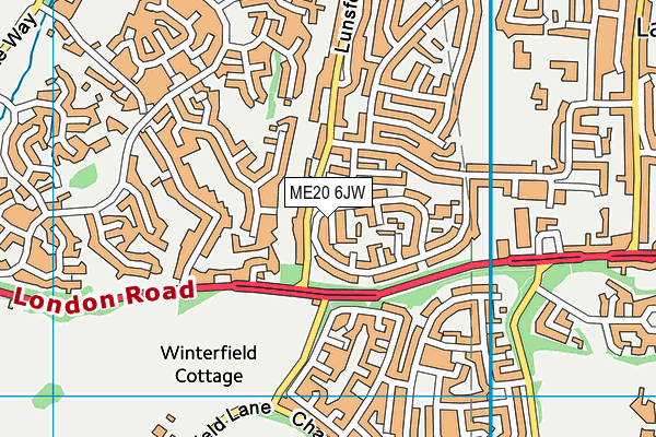 ME20 6JW map - OS VectorMap District (Ordnance Survey) ME20 6JW map - OS VectorMap District (Ordnance Survey)