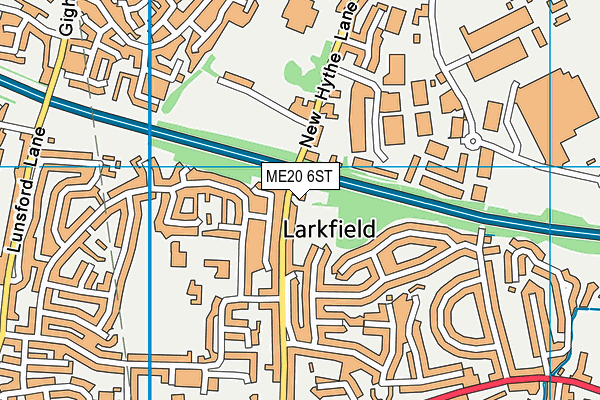 ME20 6ST map - OS VectorMap District (Ordnance Survey)
