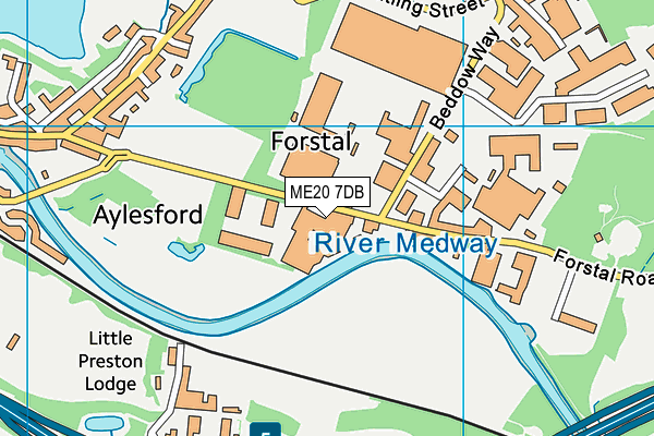 ME20 7DB map - OS VectorMap District (Ordnance Survey)