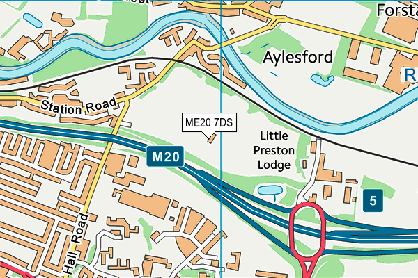 ME20 7DS map - OS VectorMap District (Ordnance Survey)