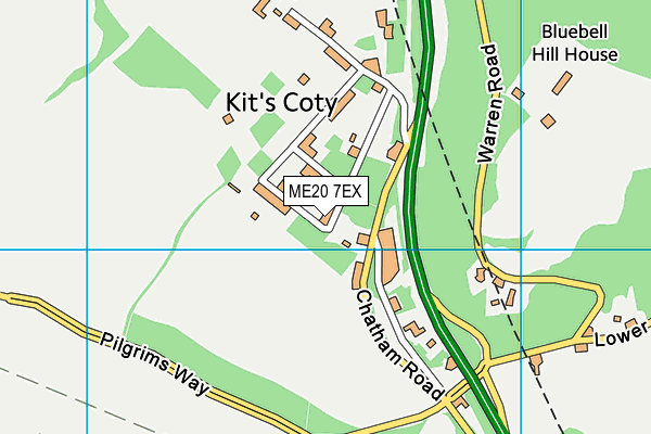 ME20 7EX map - OS VectorMap District (Ordnance Survey)