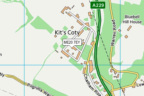 ME20 7EY map - OS VectorMap District (Ordnance Survey) ME20 7EY map - OS VectorMap District (Ordnance Survey)