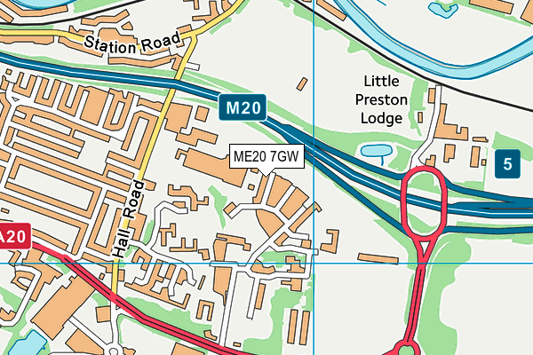 ME20 7GW map - OS VectorMap District (Ordnance Survey) ME20 7GW map - OS VectorMap District (Ordnance Survey)