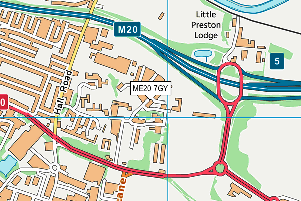 ME20 7GY map - OS VectorMap District (Ordnance Survey) ME20 7GY map - OS VectorMap District (Ordnance Survey)