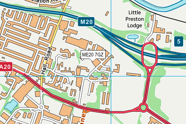 ME20 7GZ map - OS VectorMap District (Ordnance Survey) ME20 7GZ map - OS VectorMap District (Ordnance Survey)