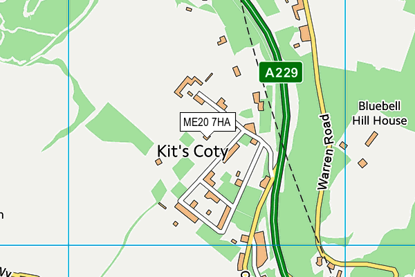 ME20 7HA map - OS VectorMap District (Ordnance Survey) ME20 7HA map - OS VectorMap District (Ordnance Survey)