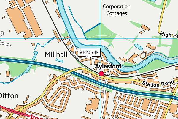ME20 7JN map - OS VectorMap District (Ordnance Survey)