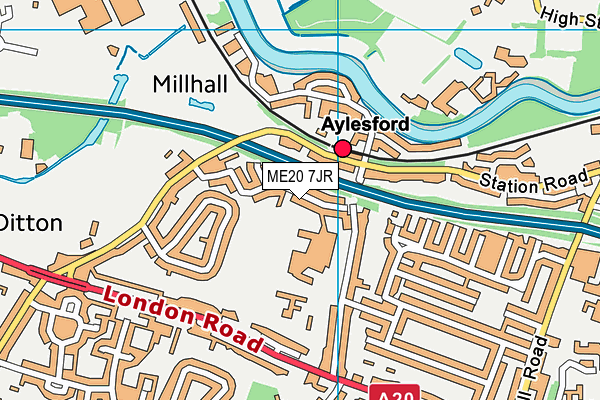 ME20 7JR map - OS VectorMap District (Ordnance Survey)
