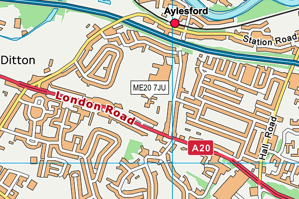 ME20 7JU map - OS VectorMap District (Ordnance Survey)
