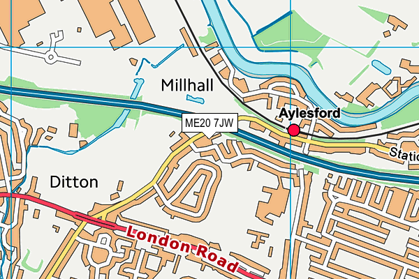 ME20 7JW map - OS VectorMap District (Ordnance Survey)