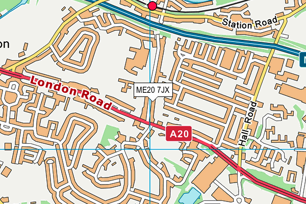 ME20 7JX map - OS VectorMap District (Ordnance Survey) ME20 7JX map - OS VectorMap District (Ordnance Survey)