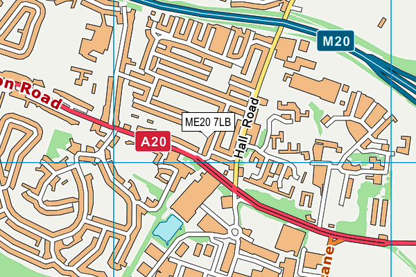 ME20 7LB map - OS VectorMap District (Ordnance Survey)