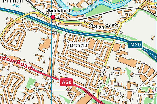 ME20 7LJ map - OS VectorMap District (Ordnance Survey) ME20 7LJ map - OS VectorMap District (Ordnance Survey)