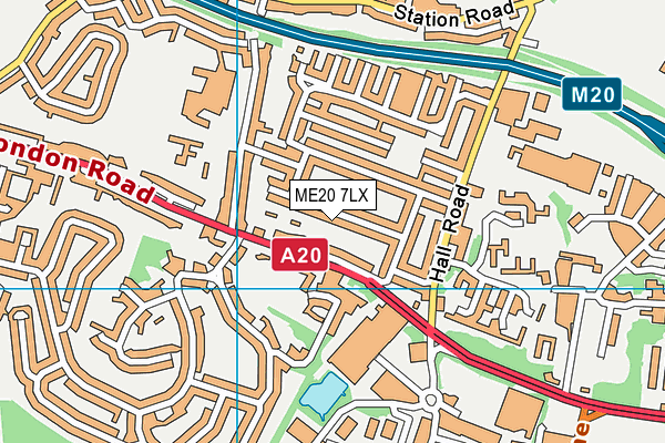 ME20 7LX map - OS VectorMap District (Ordnance Survey) ME20 7LX map - OS VectorMap District (Ordnance Survey)