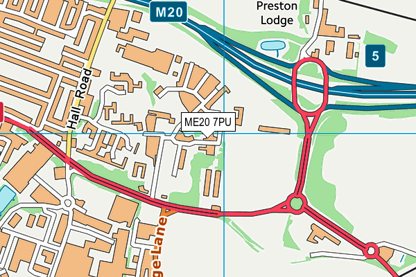 ME20 7PU map - OS VectorMap District (Ordnance Survey)
