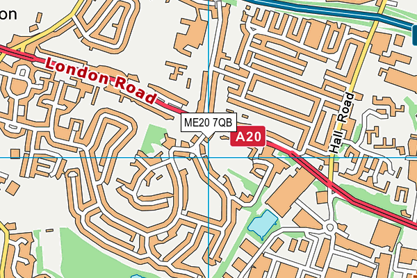 ME20 7QB map - OS VectorMap District (Ordnance Survey) ME20 7QB map - OS VectorMap District (Ordnance Survey)