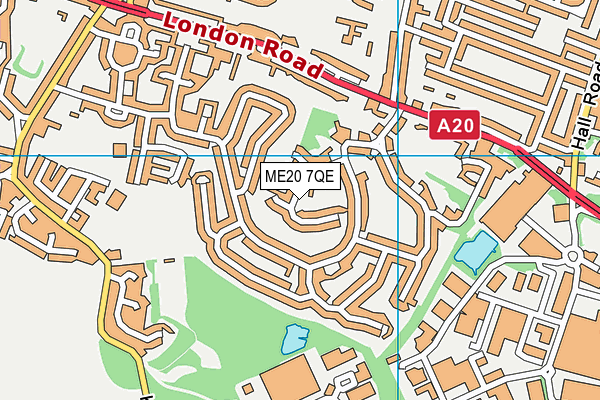 ME20 7QE map - OS VectorMap District (Ordnance Survey) ME20 7QE map - OS VectorMap District (Ordnance Survey)