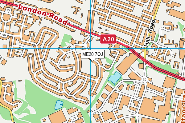 ME20 7QJ map - OS VectorMap District (Ordnance Survey) ME20 7QJ map - OS VectorMap District (Ordnance Survey)