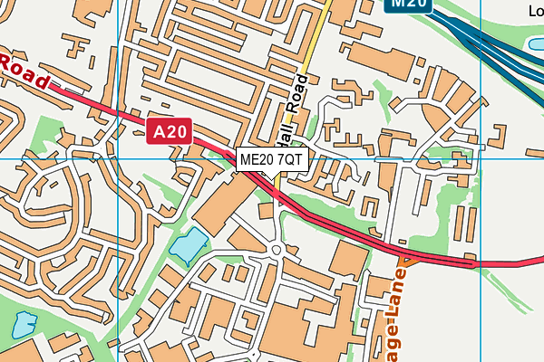 ME20 7QT map - OS VectorMap District (Ordnance Survey)
