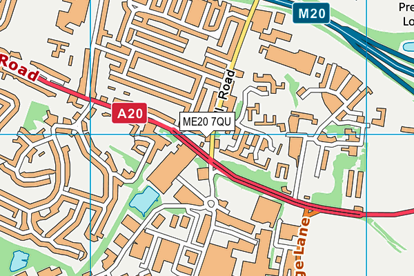 ME20 7QU map - OS VectorMap District (Ordnance Survey) ME20 7QU map - OS VectorMap District (Ordnance Survey)