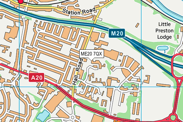 ME20 7QX map - OS VectorMap District (Ordnance Survey) ME20 7QX map - OS VectorMap District (Ordnance Survey)