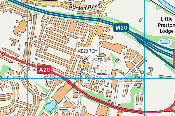 ME20 7QY map - OS VectorMap District (Ordnance Survey) ME20 7QY map - OS VectorMap District (Ordnance Survey)
