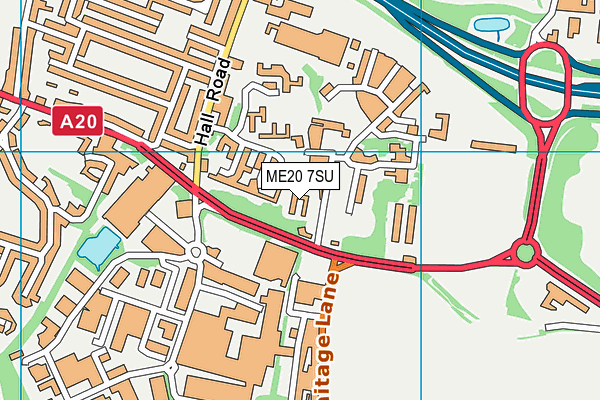 ME20 7SU map - OS VectorMap District (Ordnance Survey)