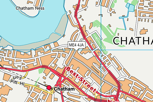 ME4 4JA map - OS VectorMap District (Ordnance Survey) ME4 4JA map - OS VectorMap District (Ordnance Survey)