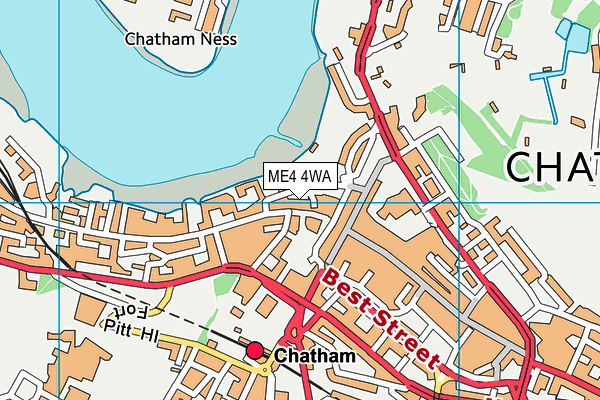 ME4 4WA map - OS VectorMap District (Ordnance Survey) ME4 4WA map - OS VectorMap District (Ordnance Survey)