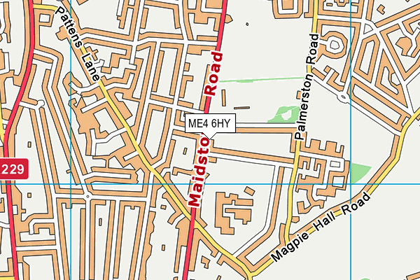 ME4 6HY map - OS VectorMap District (Ordnance Survey)