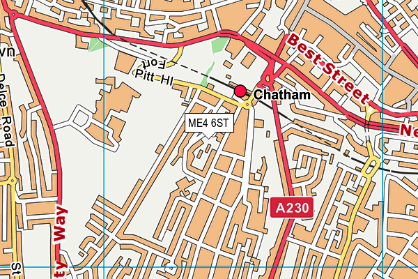 ME4 6ST map - OS VectorMap District (Ordnance Survey)