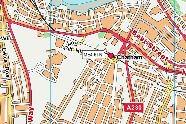 ME4 6TN map - OS VectorMap District (Ordnance Survey) ME4 6TN map - OS VectorMap District (Ordnance Survey)