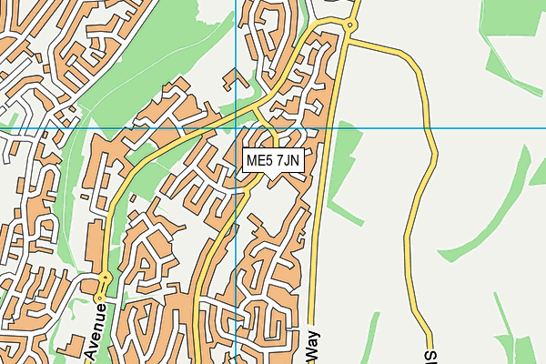 ME5 7JN map - OS VectorMap District (Ordnance Survey) ME5 7JN map - OS VectorMap District (Ordnance Survey)