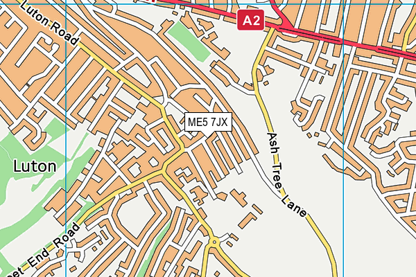 ME5 7JX map - OS VectorMap District (Ordnance Survey) ME5 7JX map - OS VectorMap District (Ordnance Survey)