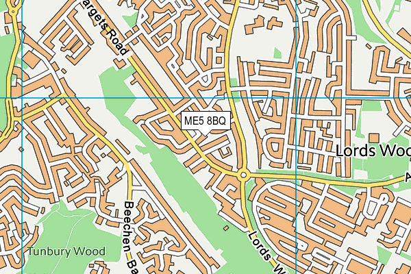 ME5 8BQ map - OS VectorMap District (Ordnance Survey) ME5 8BQ map - OS VectorMap District (Ordnance Survey)