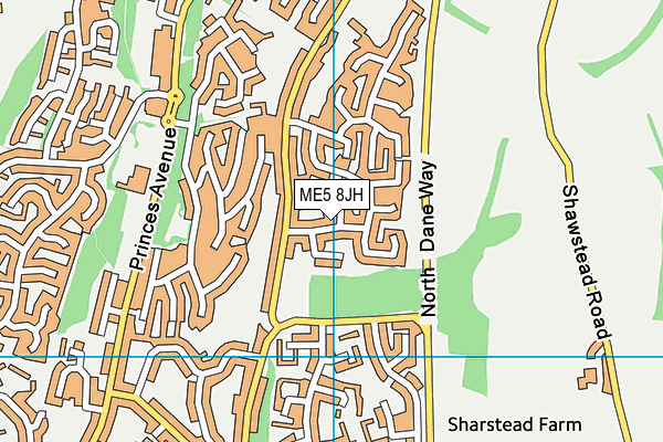 ME5 8JH map - OS VectorMap District (Ordnance Survey)